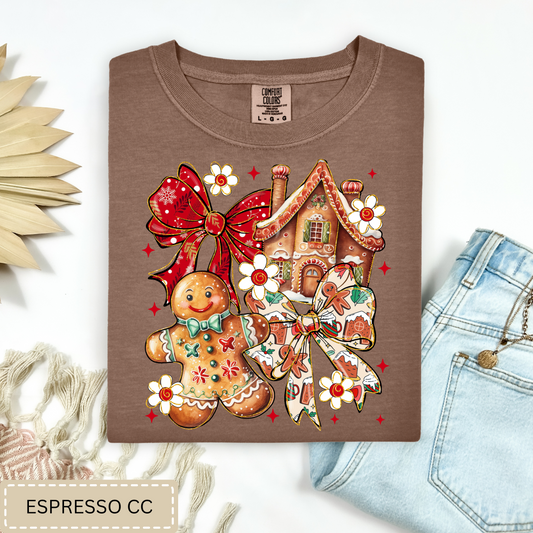 Gingerbread and Bows Tee.