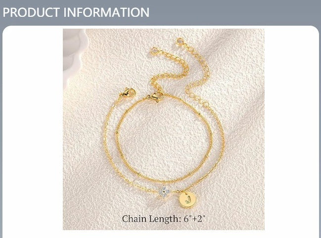 Preorder: Sparkle Initial Charm Bracelet