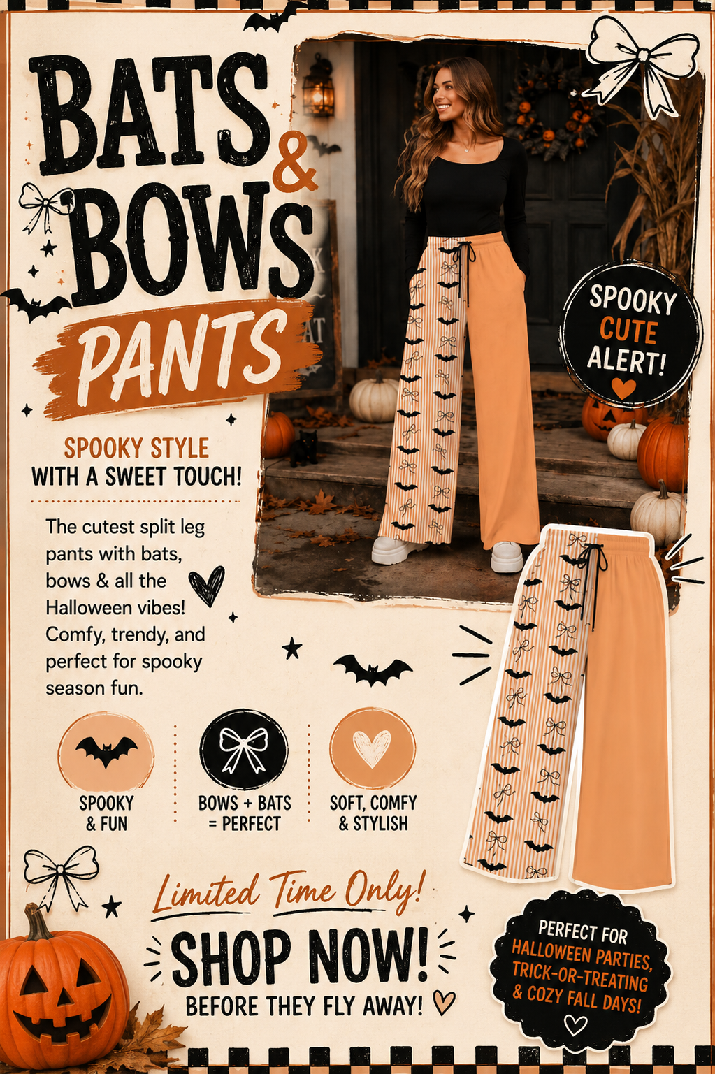 PREORDER: Exclusive Halloween Custom Split Leg Pants 8.17.26