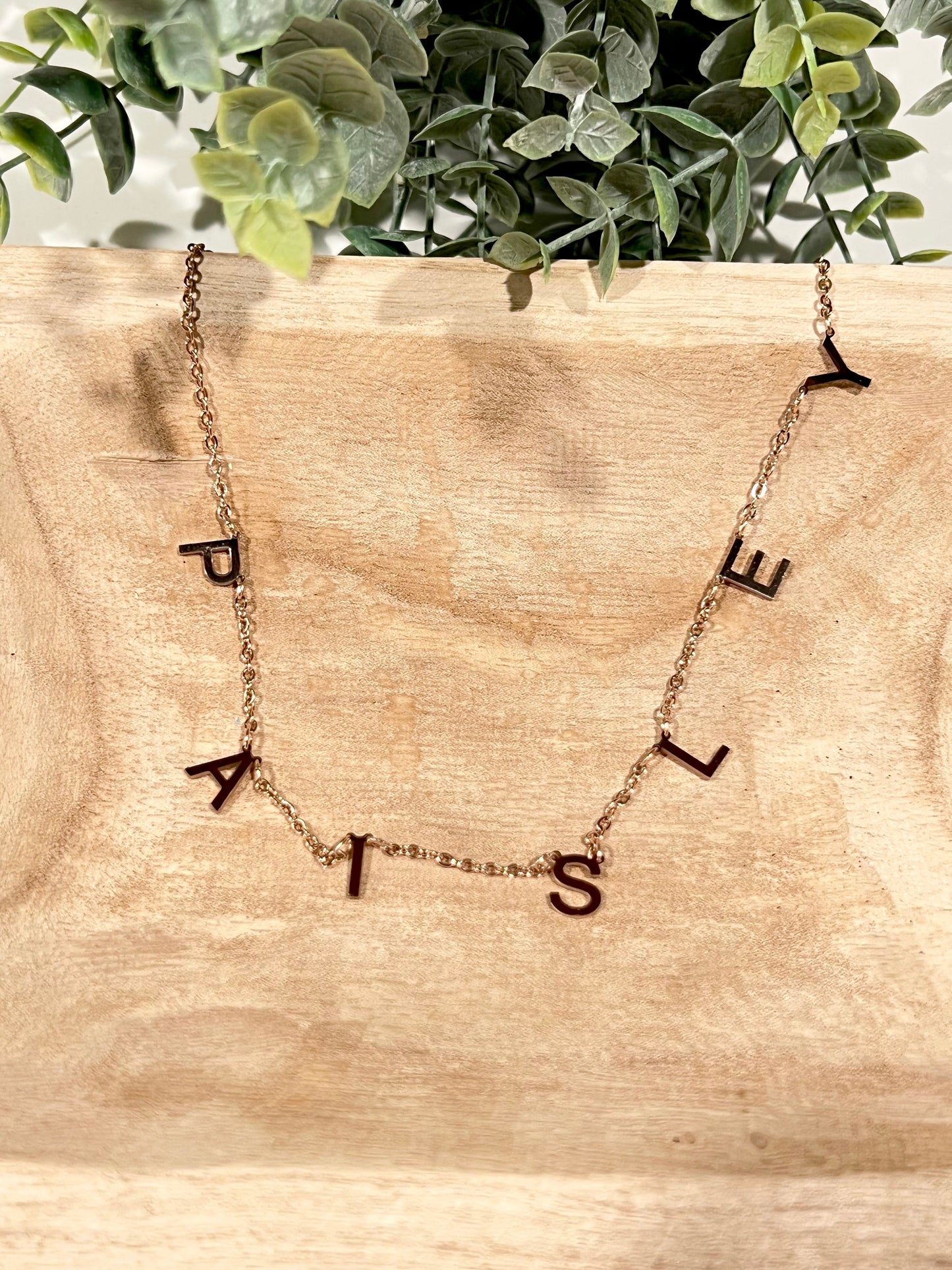 Spaced Letter Stainless Steel Necklace