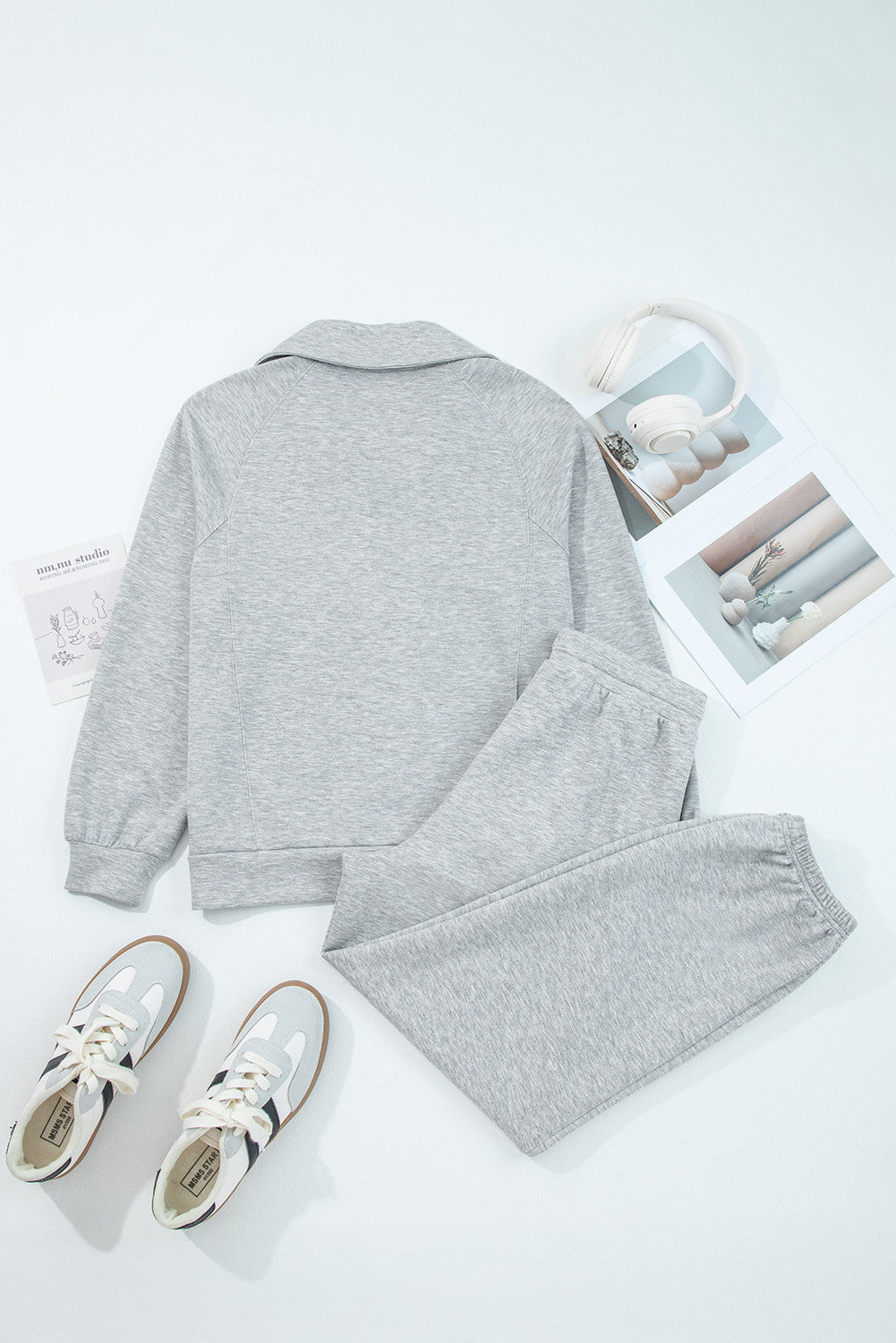 Zip Collar Drawstring Pants Set *two colors* October.