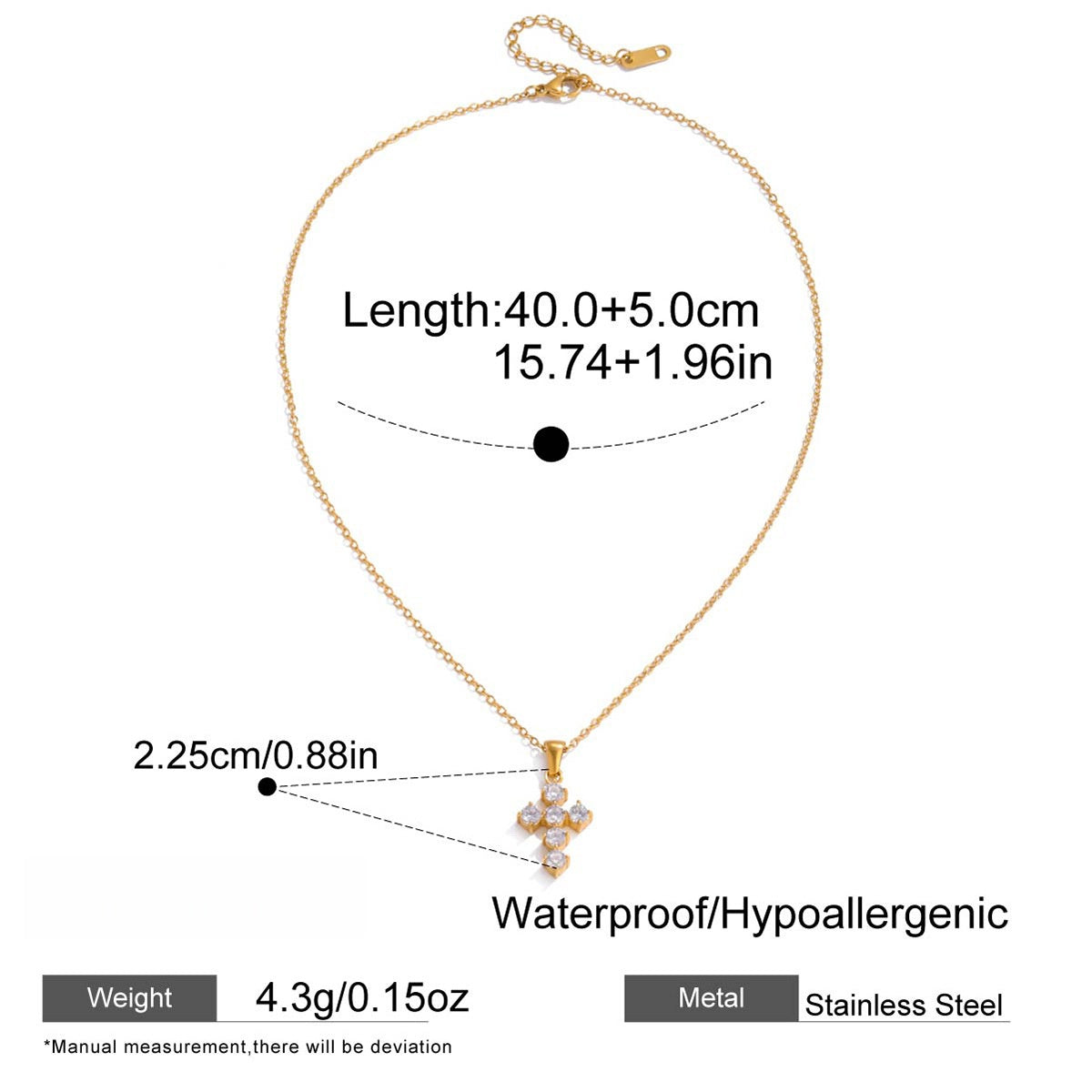 Preorder: Sparkling Cross Necklace