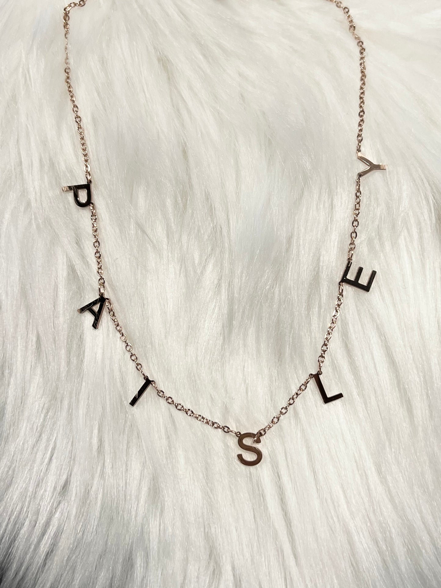 Spaced Letter Stainless Steel Necklace