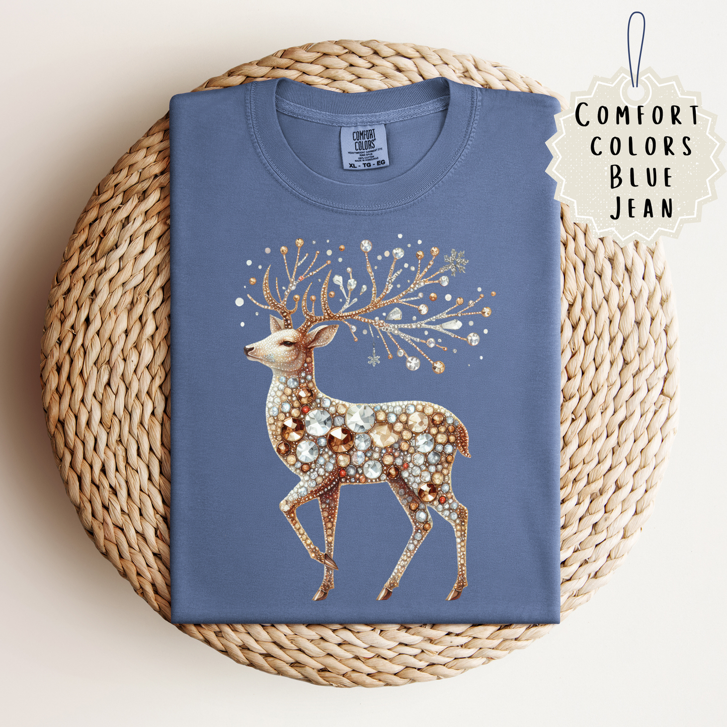 Rhinestone-- Reindeer Tee.