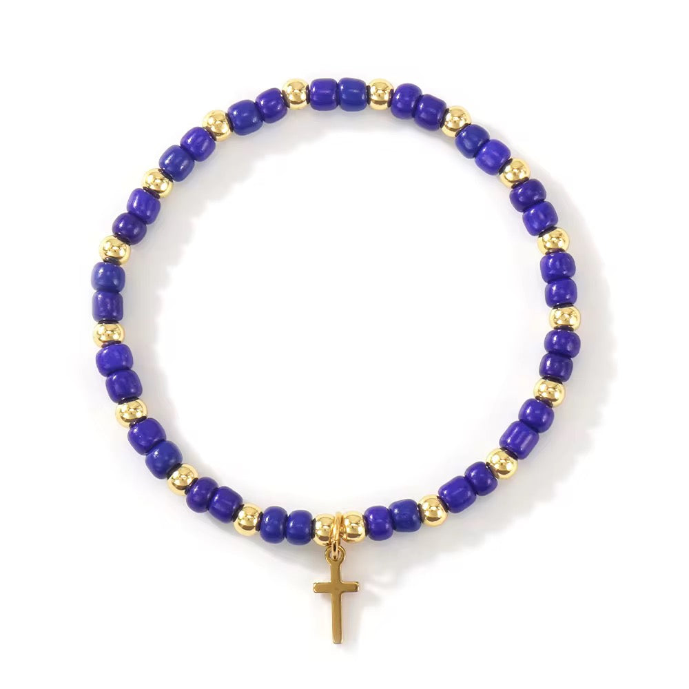 Cross Beaded Bracelet RTS