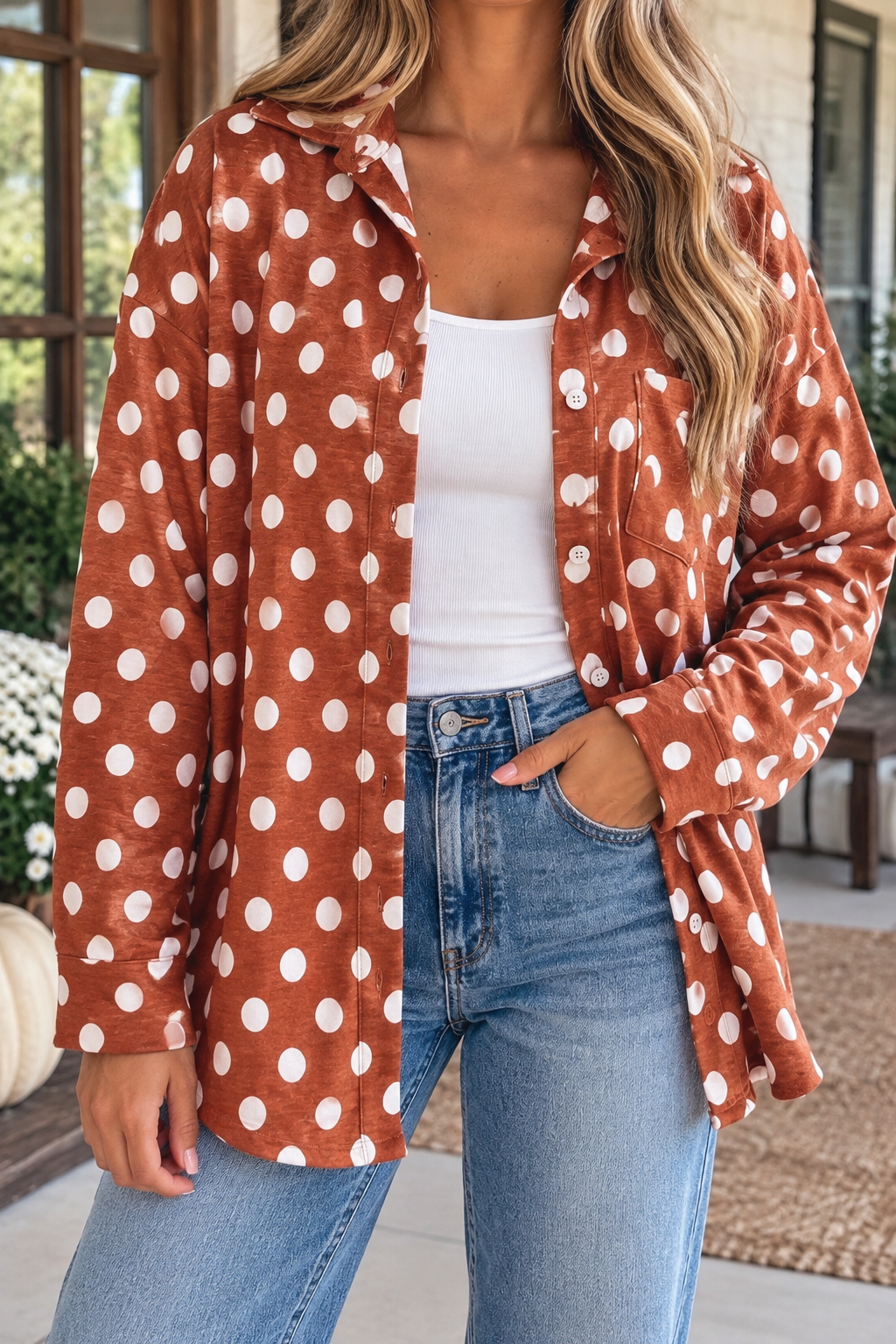 Brown Polka Dot Shirt