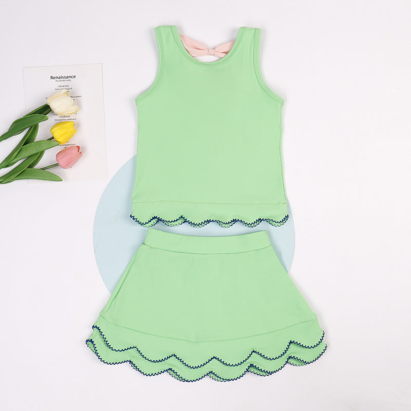 Girls Scallop Edge Activewear Set