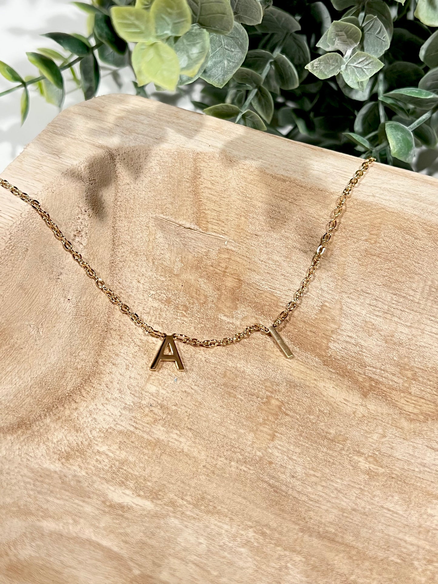 Spaced Letter Stainless Steel Necklace