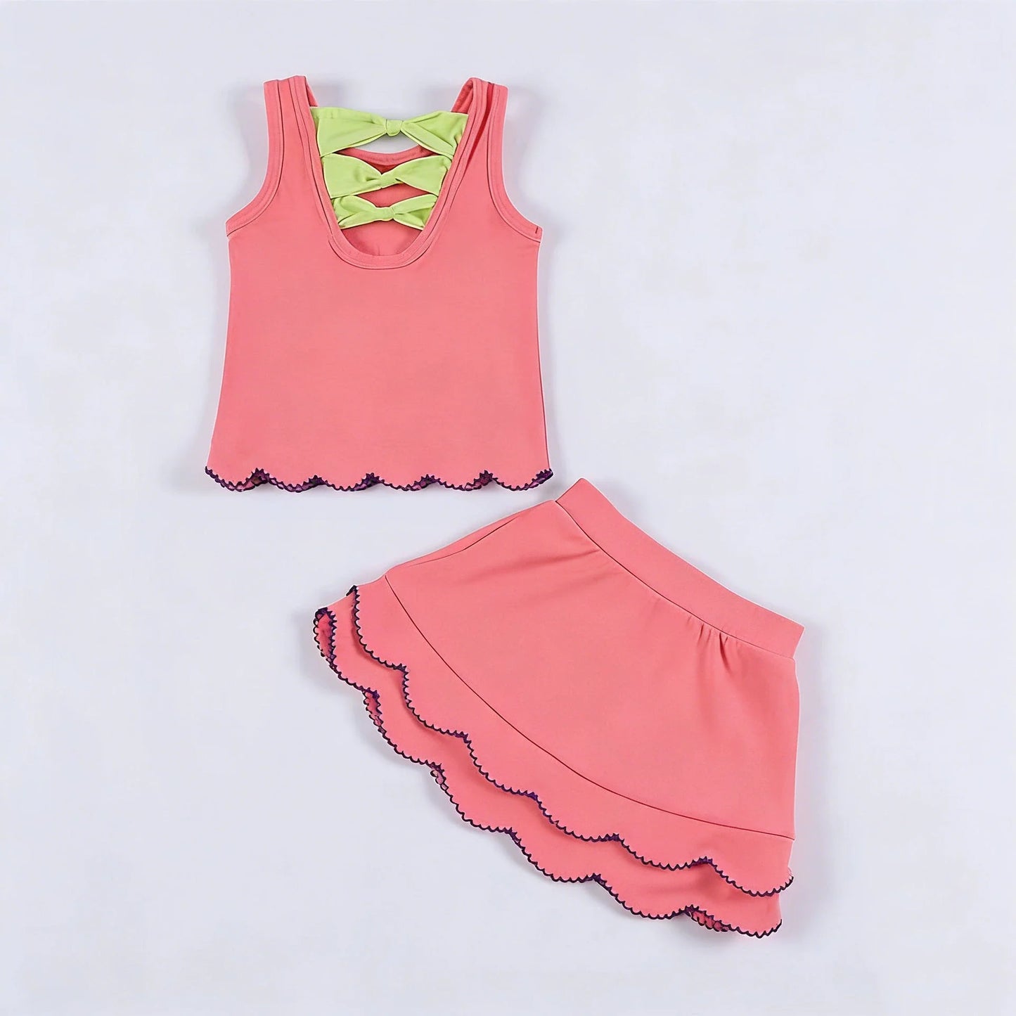 Girls Scallop Edge Activewear Set