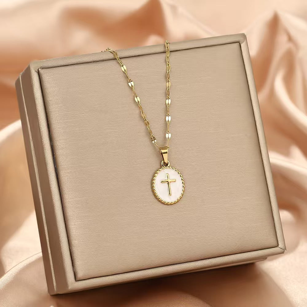 RERUN: Grace Oval Cross Pendant Necklace