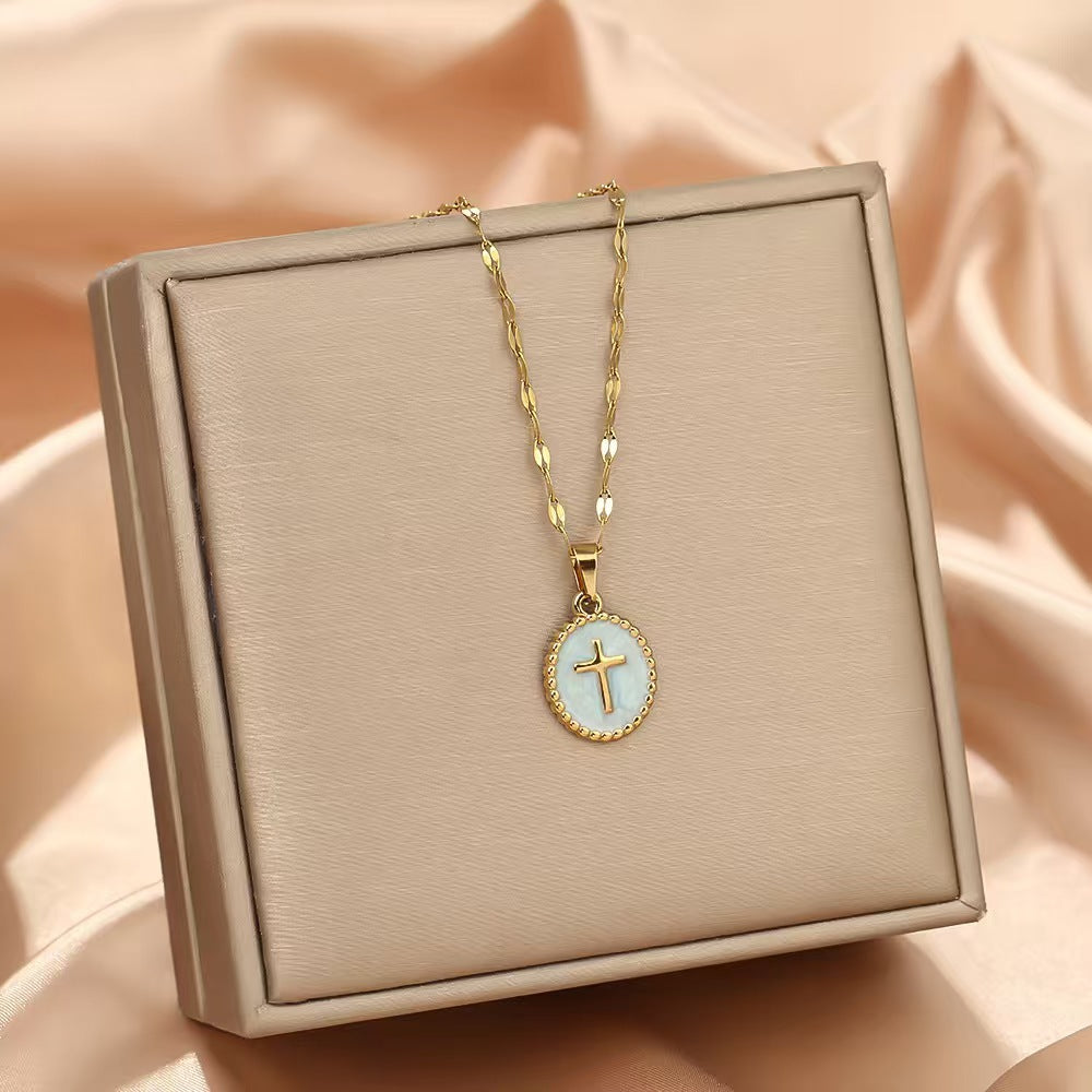 RERUN: Grace Oval Cross Pendant Necklace