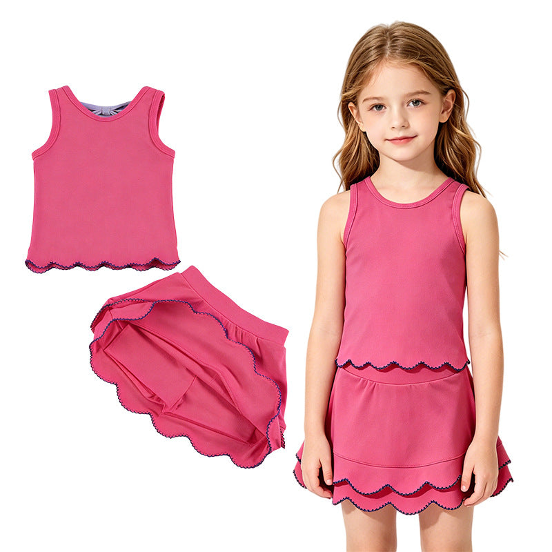 Girls Scallop Edge Activewear Set