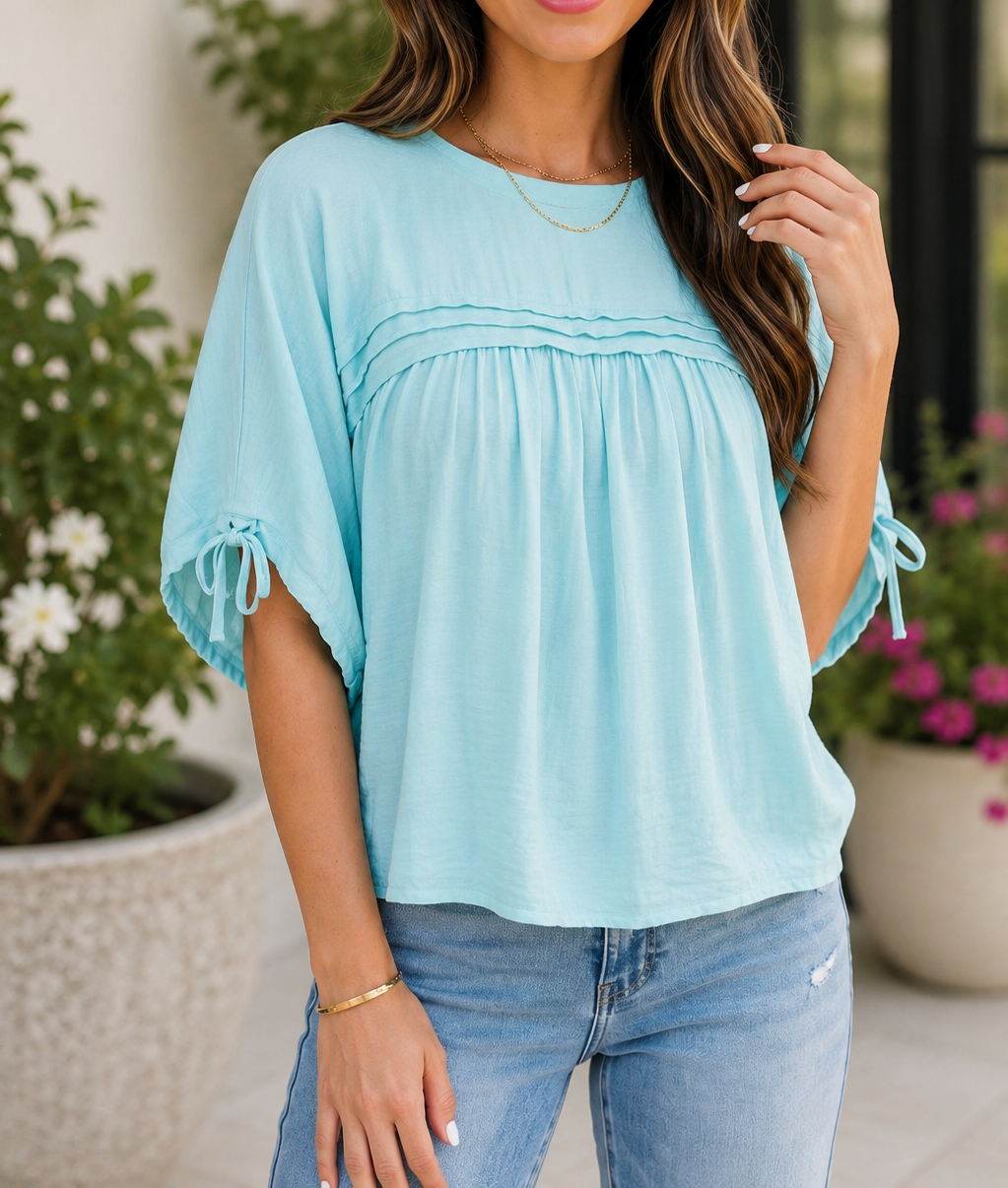 Tie Pleated Blouse RTS