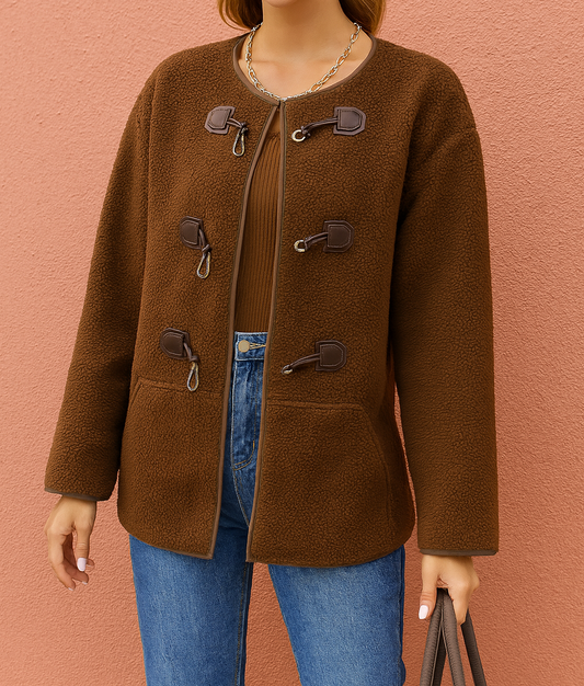 Coffee Button Coat October.