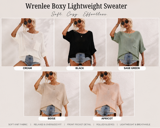 PREORDER: Wrenlee Boxy Lightweight Sweater  8.31.26 OSYM