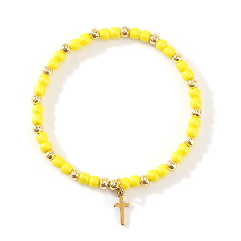 Cross Beaded Bracelet RTS