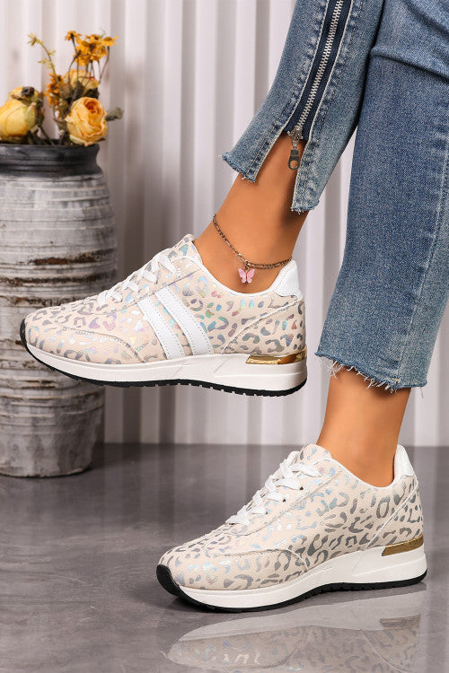 White Leopard Low Top Sneakers RTS