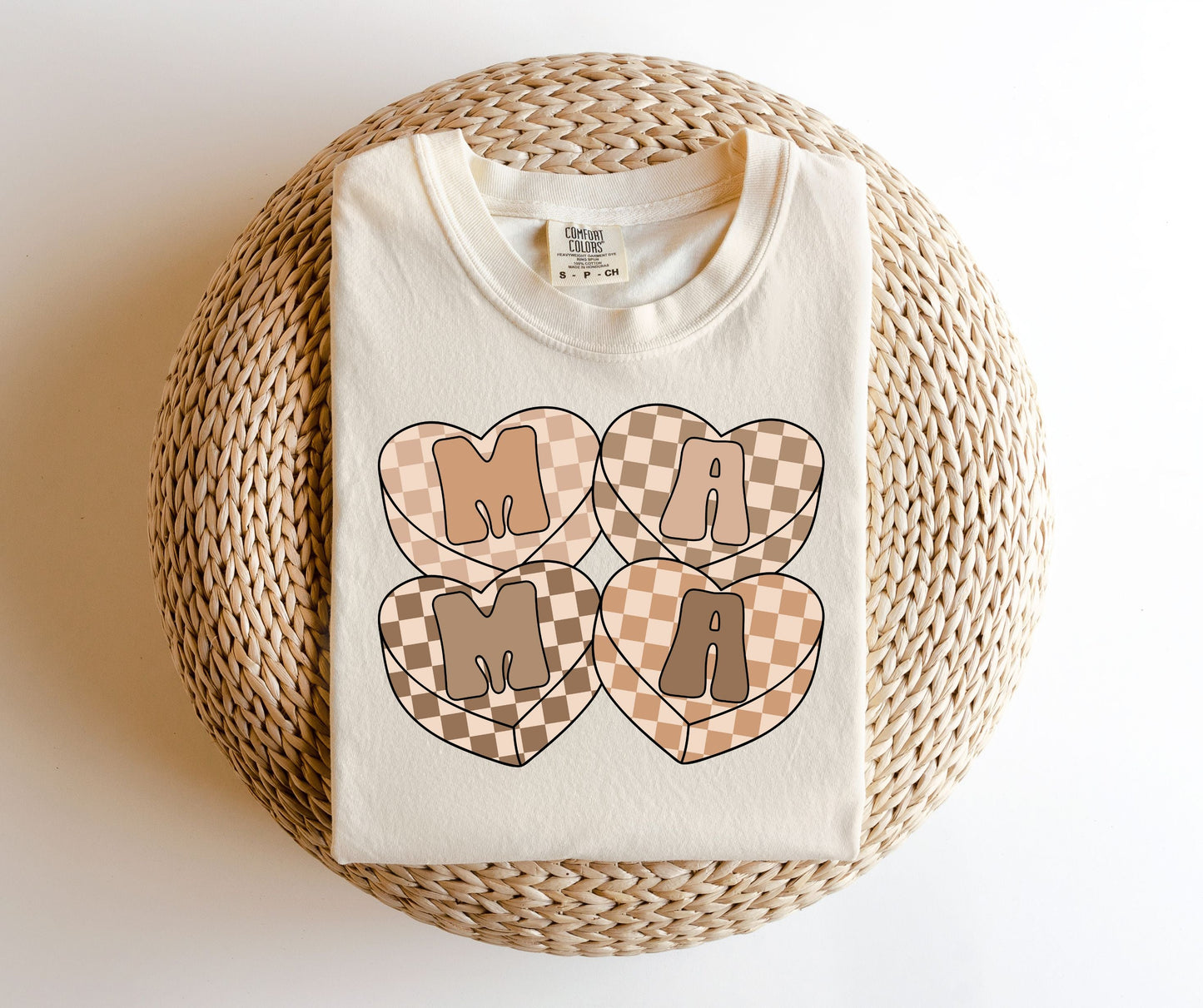 Checkered Heart MAMA TEE.