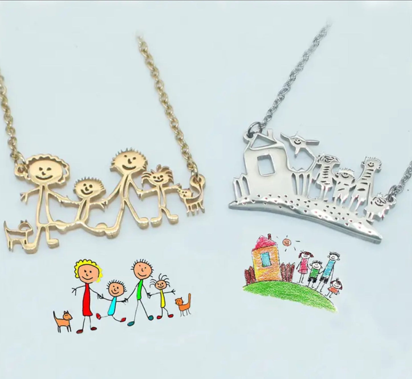Preorder: Custom Photo Drawing and Handwriting Necklace