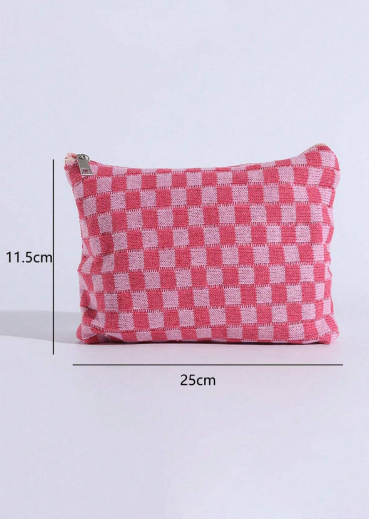 Pink Checkered Cosmetic Bag RTS