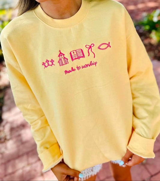 Made To Worship Trinkets Embroidered Sweatshirts