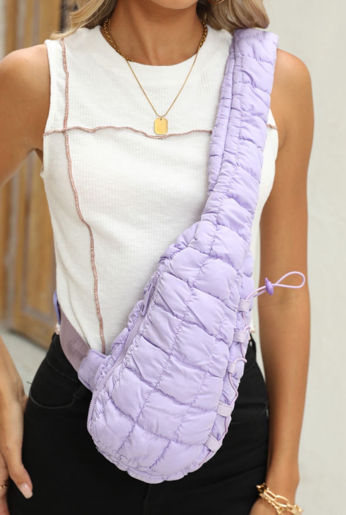 Lilac Quilted Crossbody RTS