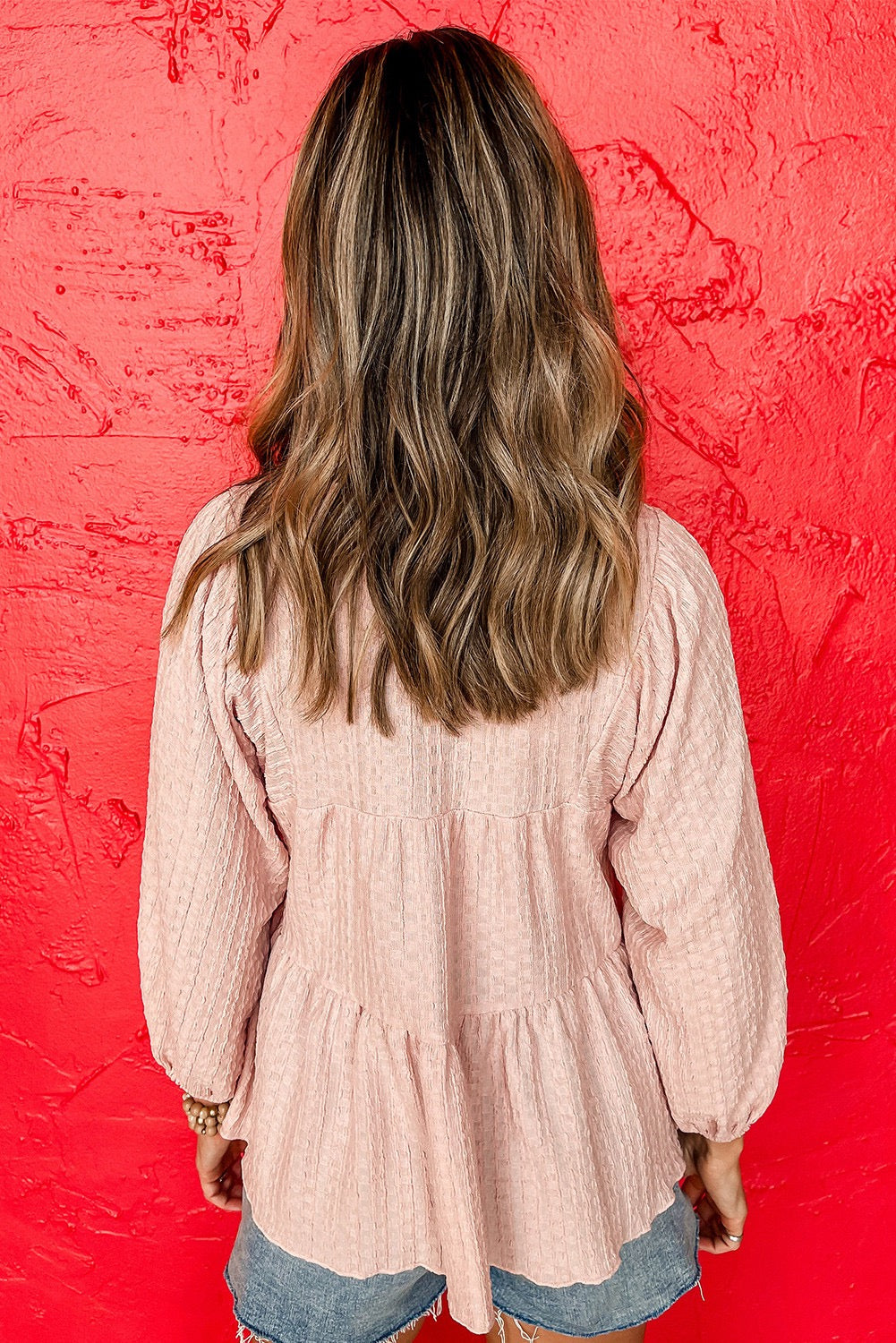 Light Pink Textured Blouse December.