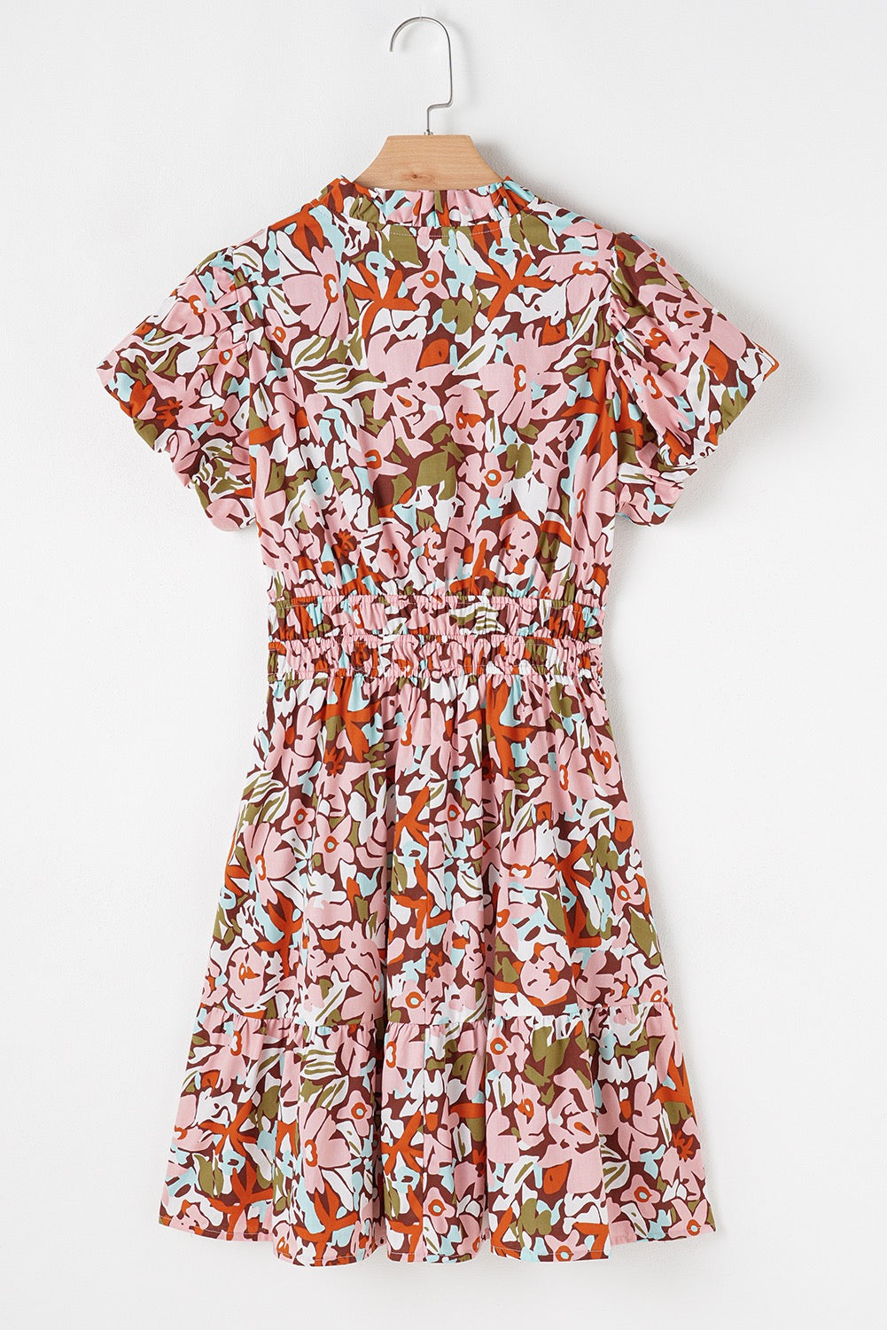 Pink and Orange Floral Dress RTS
