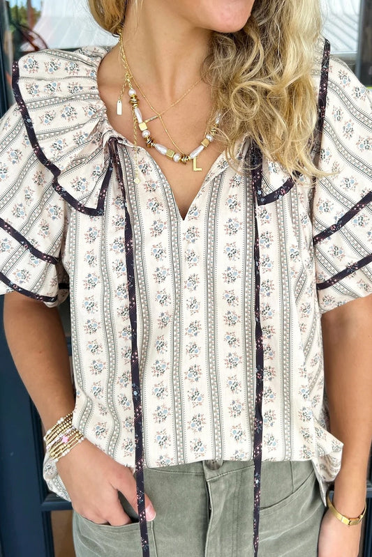 White Floral Blouse April.