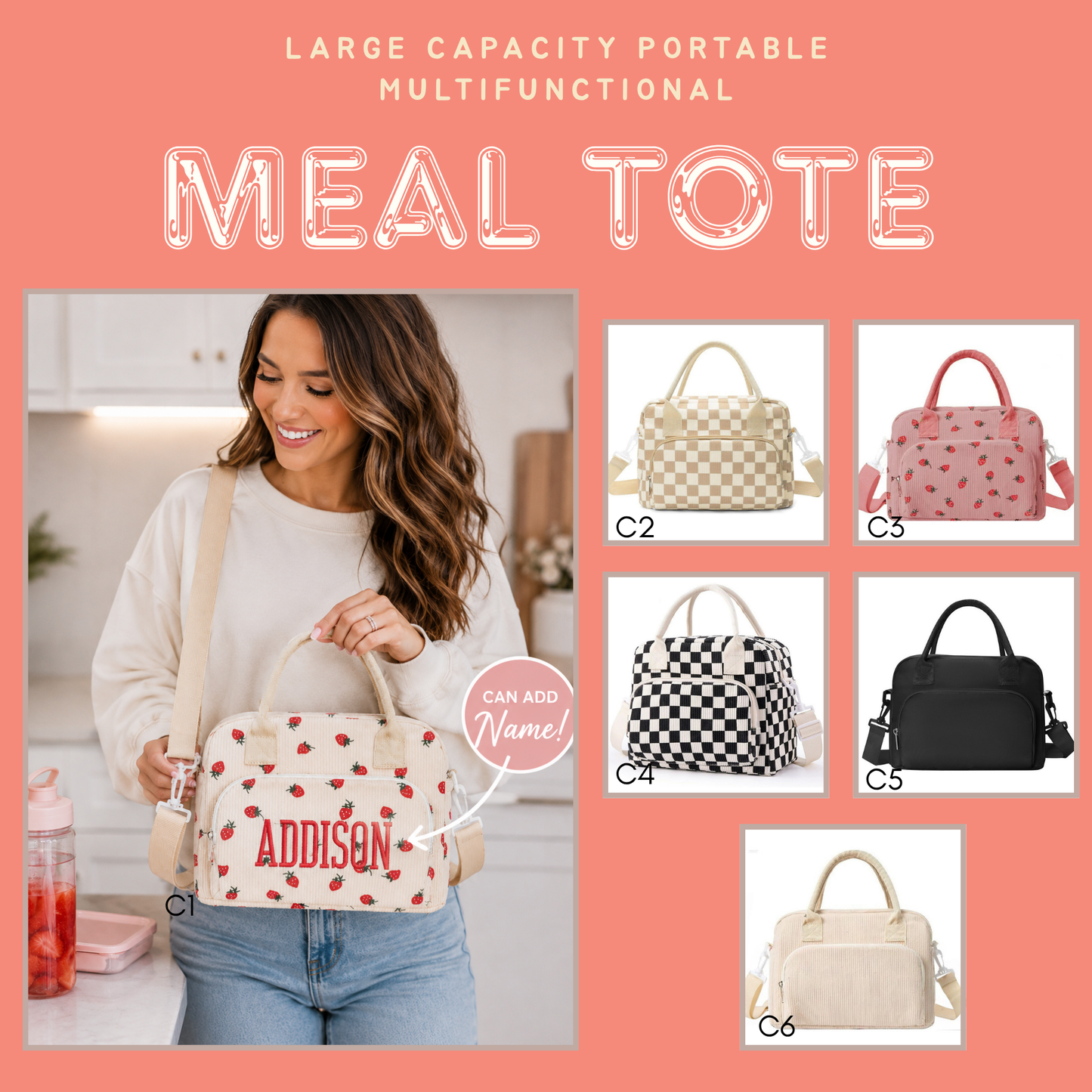 PREORDER: Large Capacity Portable Multi-functional Meal Tote 7.6.26