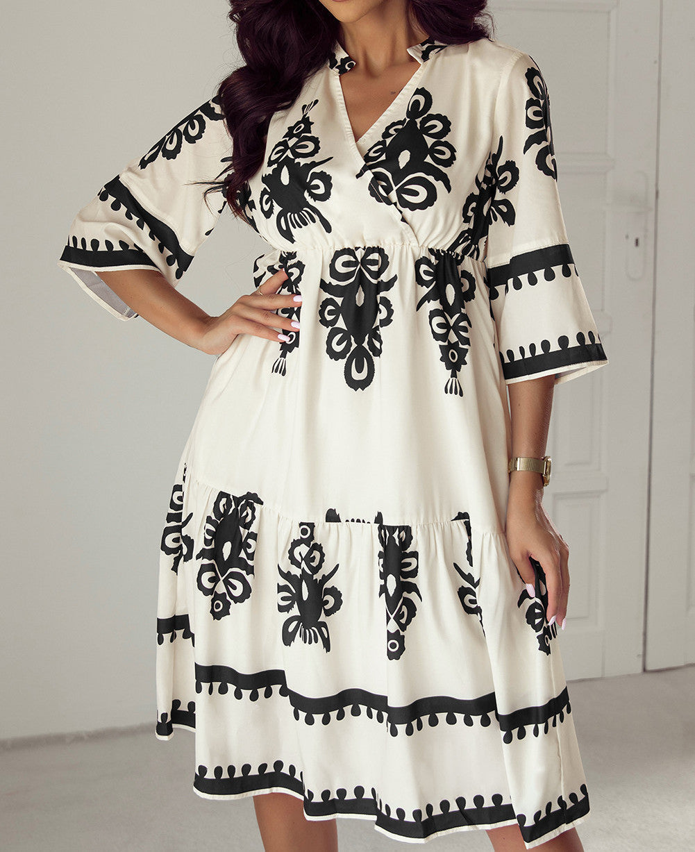 Western Print Midi Dress November.