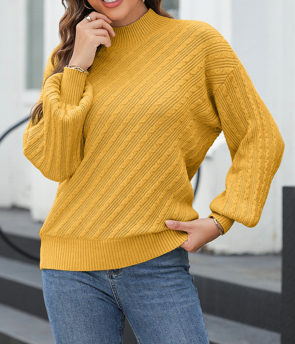 Yellow Textured Knit Sweater November.