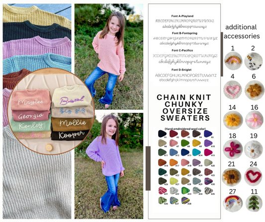 PREORDER: Custom Chunky Knit Oversized Sweater (blank or custom) 10.13.25