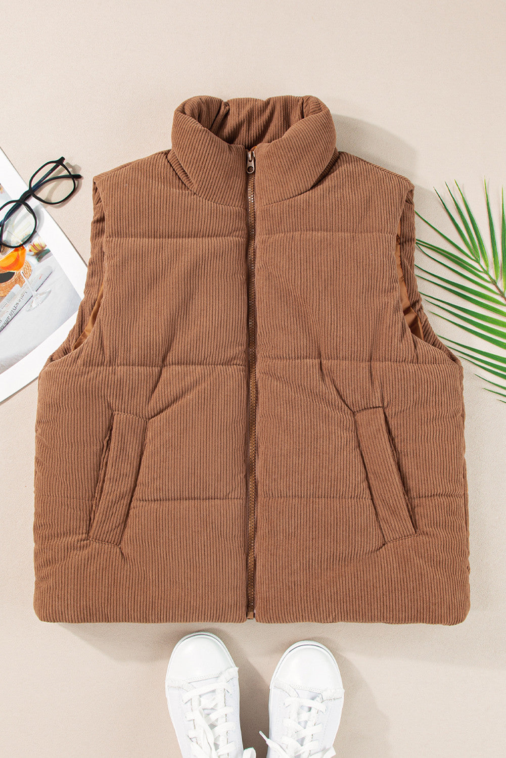 Corduroy Puffer Vest October.