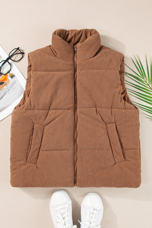 Corduroy Puffer Vest October.