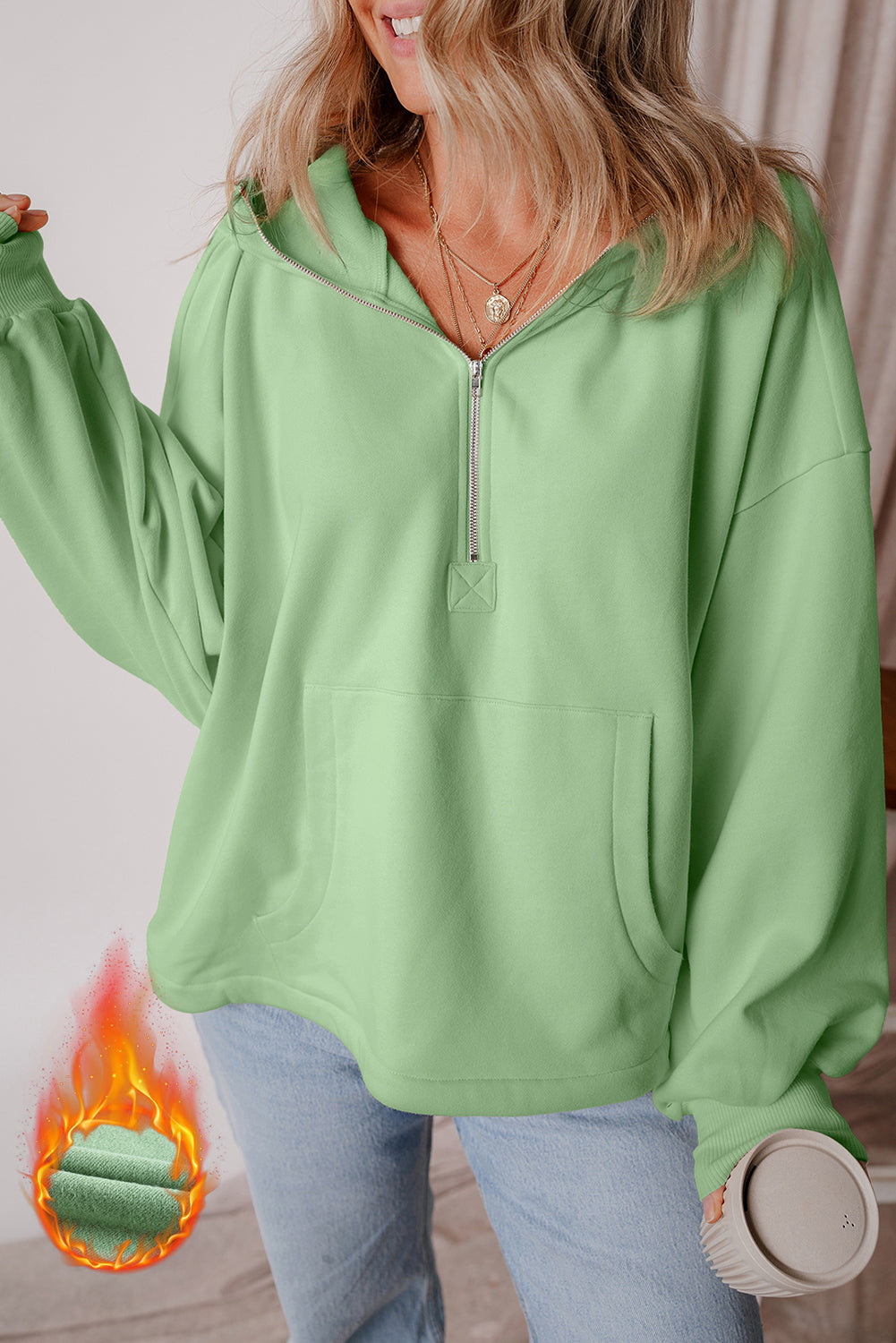 Fleece Lined Half Zip Pullover RTS