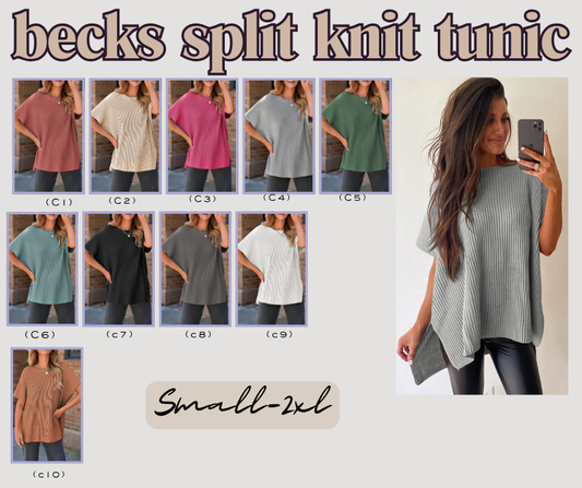 PREORDER: Becks split knit tunic 10.13.25