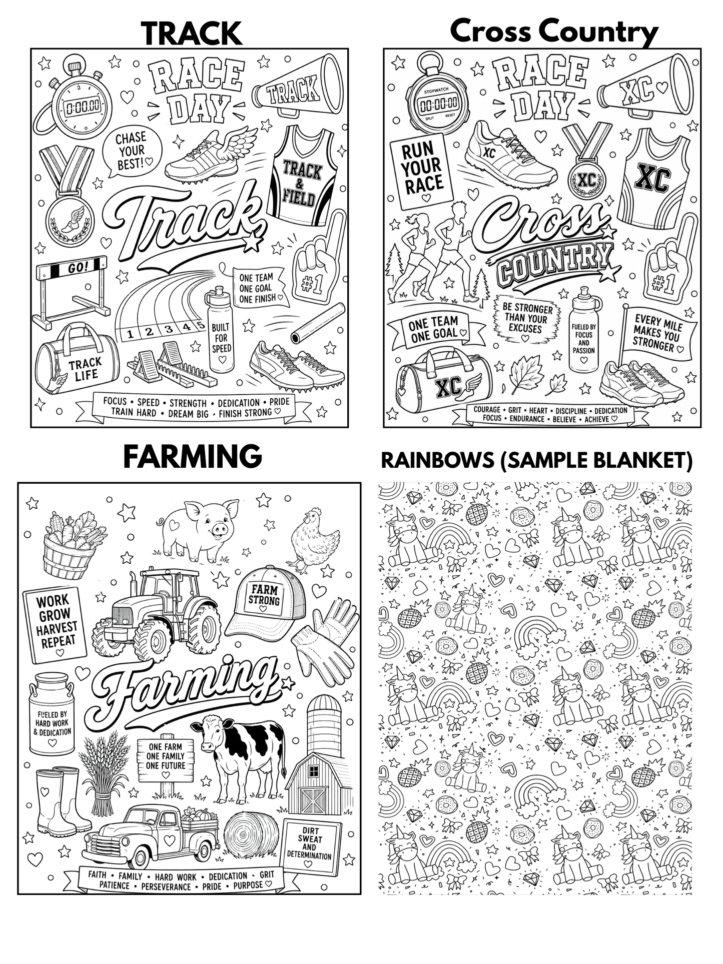 PREORDER: Custom Coloring Blanket (Premade Designs)  7.27.26