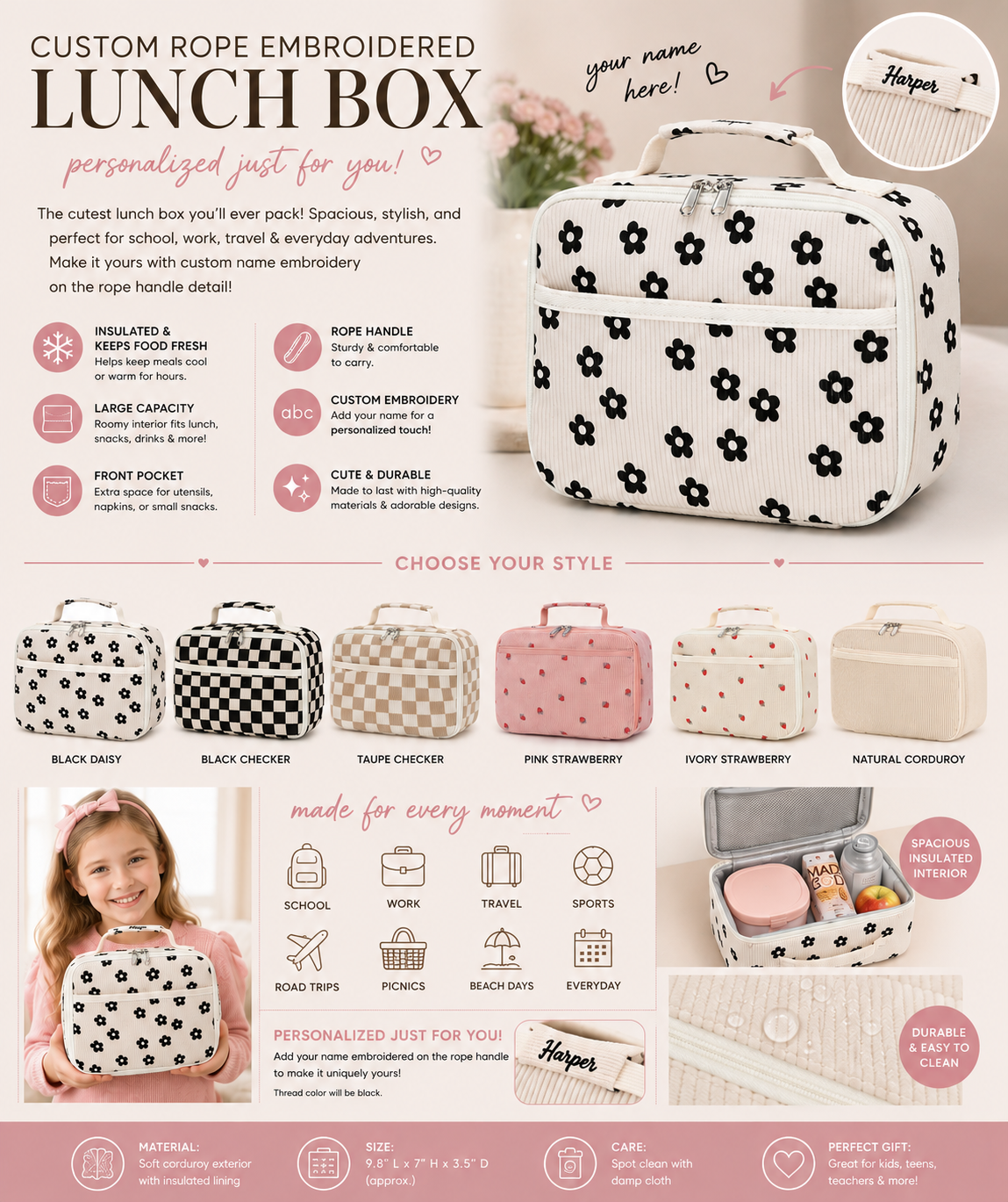 PREORDER: Custom Rope Embroidered Lunch Box RERUN 7.20.26