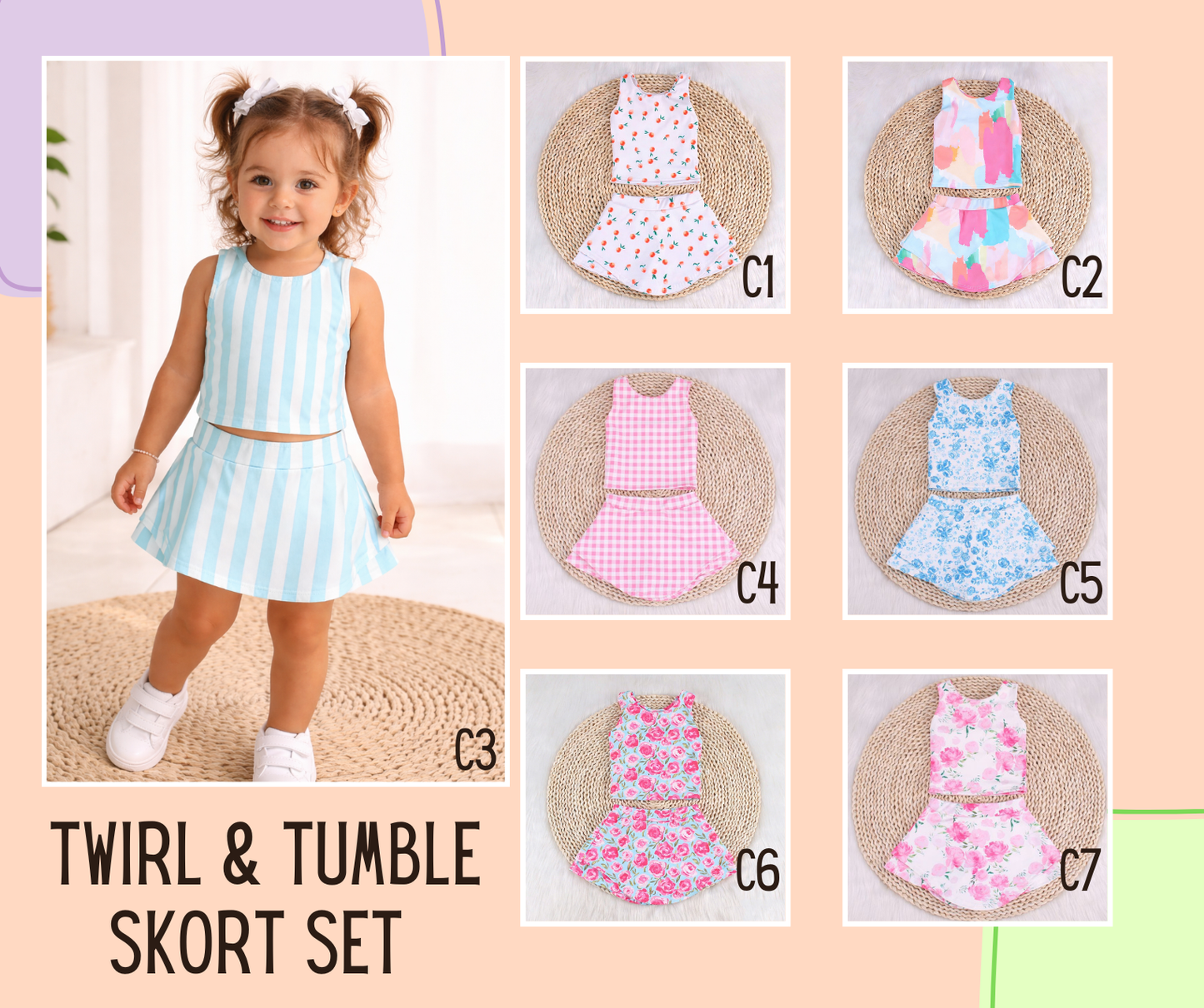 PREORDER: The Twirl & Tumble Skort Set 6.15.26