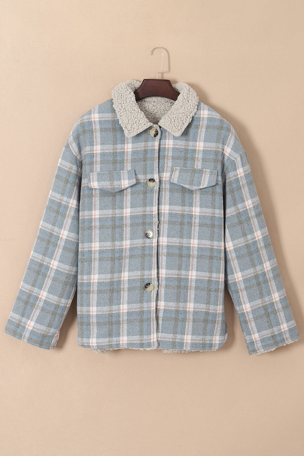 Blue Plaid Sherpa Jacket October.