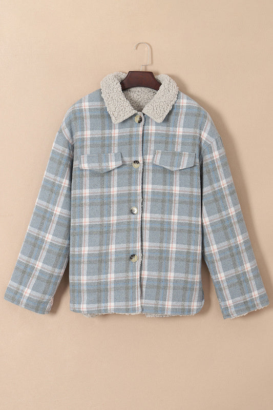 Blue Plaid Sherpa Jacket October.