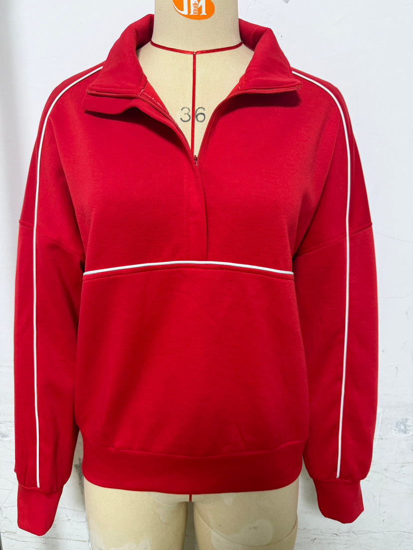 PREORDER: Piped Quarter Zip Pullover  7.20.26