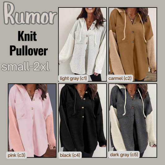 PREORDER: Rumor knit pullover 10.13.25