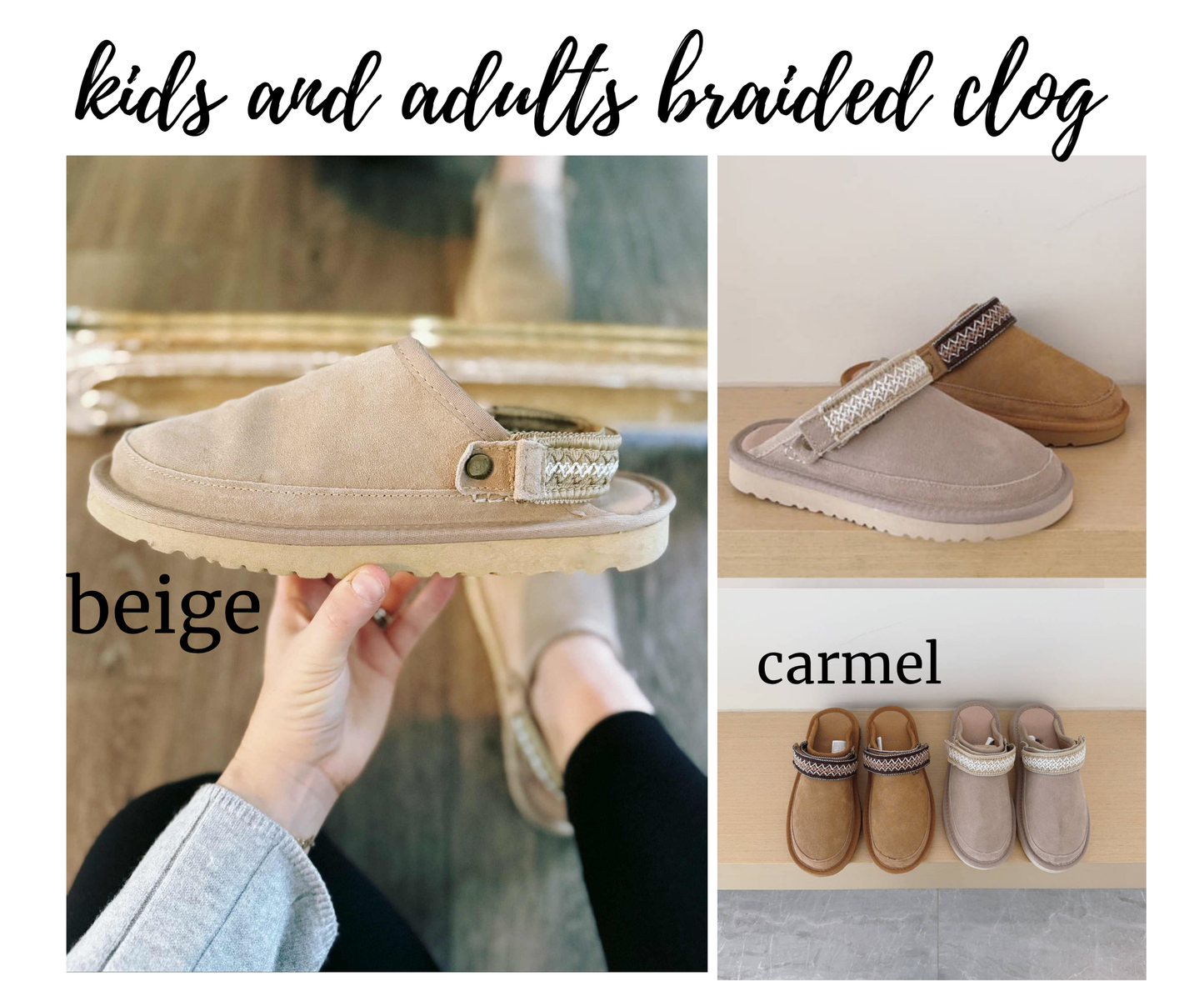 PREORDER: Kids and Adults braided clogs 11.24.25
