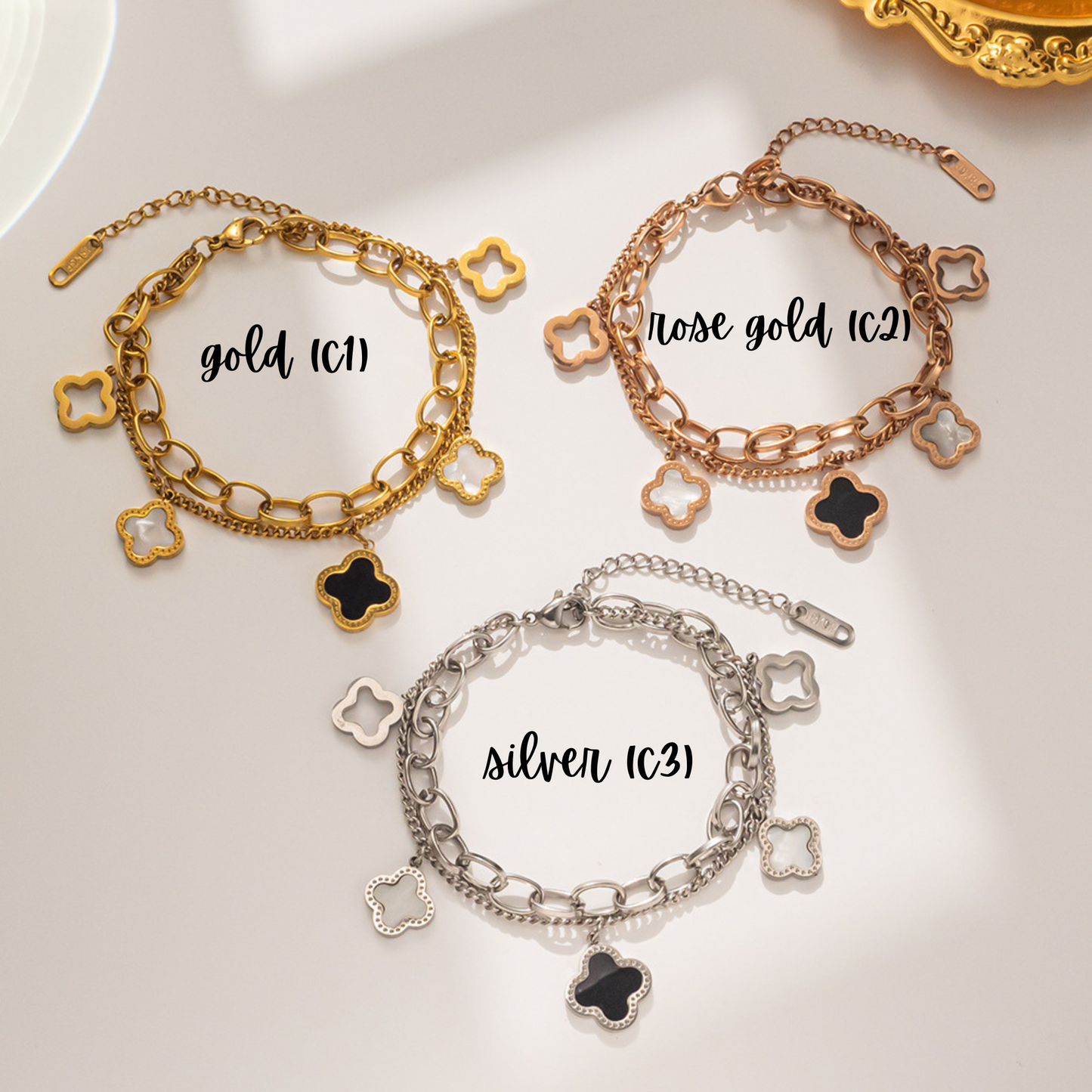 PREORDER: Clover Double Chain Bracelet 8.3.26