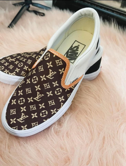 brown slip on